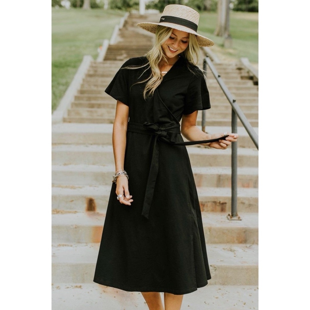 Plus Size Midi Wrap Dress